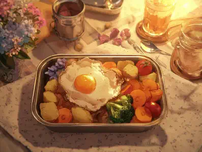 Rezeptbild zu Gemüsemischung mit Erdäpfeln und Eiern