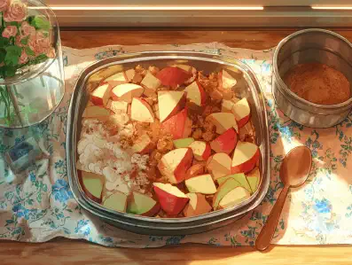 Rezeptbild zu Haferflocken mit Milch und Apfel